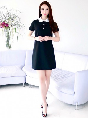 予約販売☆CLASS白襟ジュエルドレスBLACK