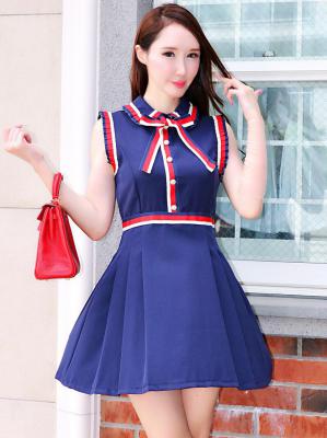トリコロールワンピース NAVY