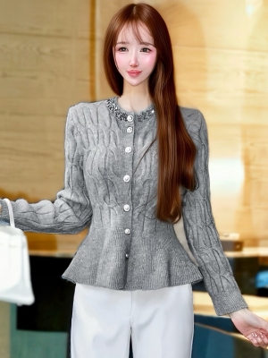 ソフィアペプラムカーディガンGRAY