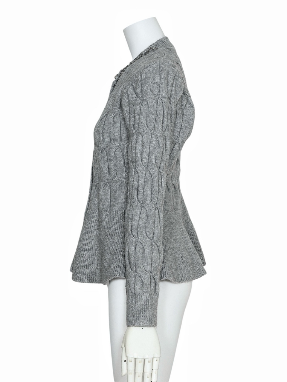 ソフィアペプラムカーディガンGRAY スタイリングイメージ3