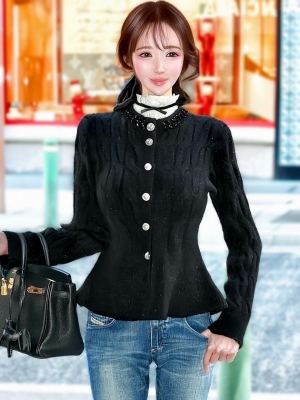 ソフィアペプラムカーディガンBLACK