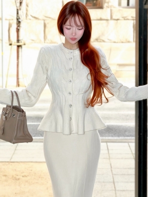 ソフィアペプラムカーディガンIVORY