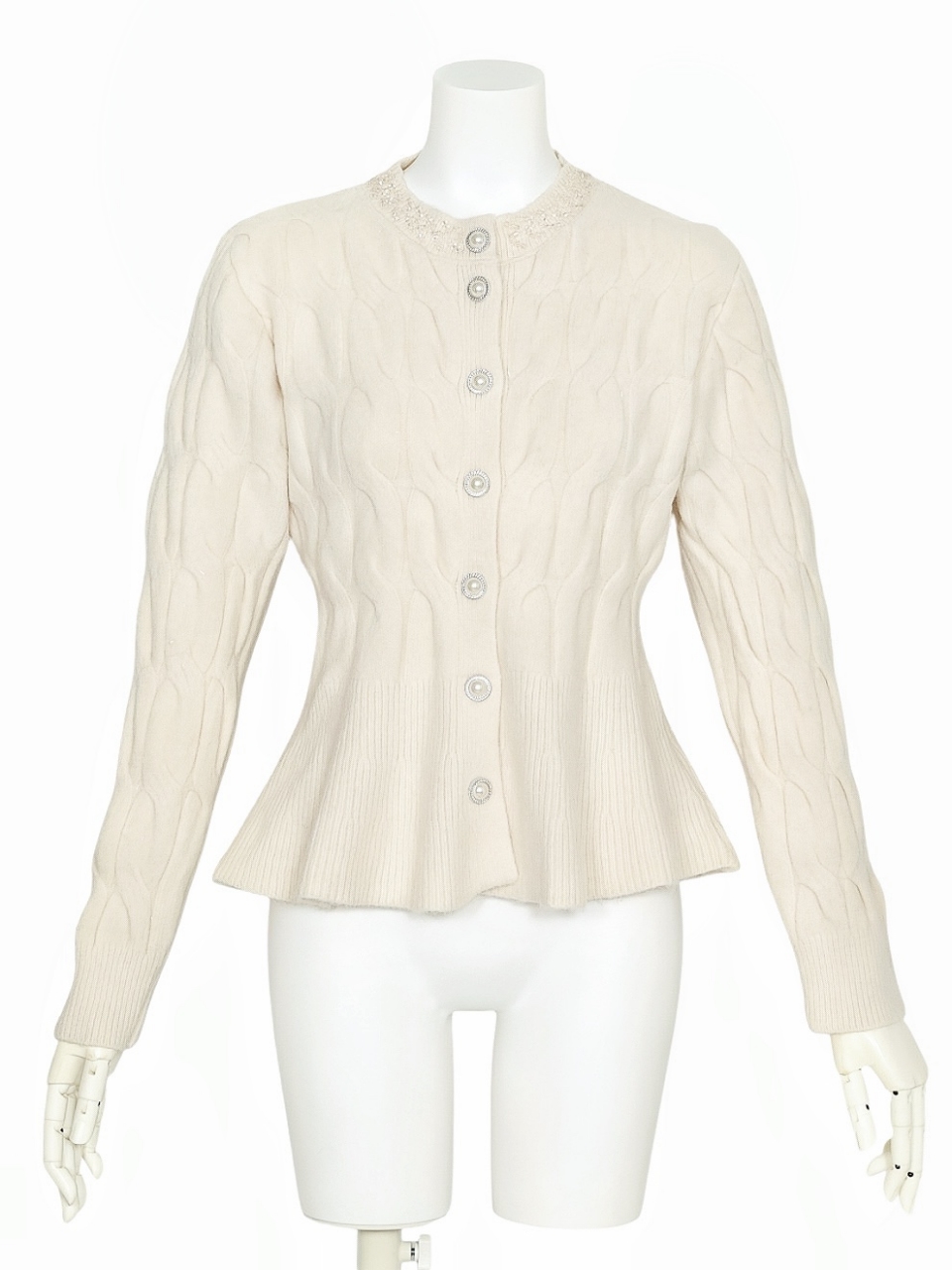 ソフィアペプラムカーディガンIVORY スタイリングイメージ1