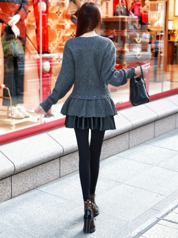 2WAYミッシェルフリルニットGRAY 商品イメージ4