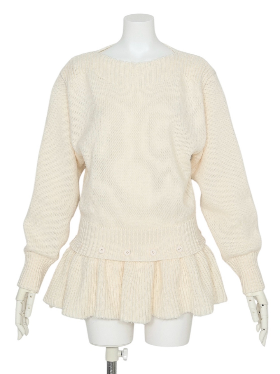 2WAYミッシェルフリルニットIVORY スタイリングイメージ1