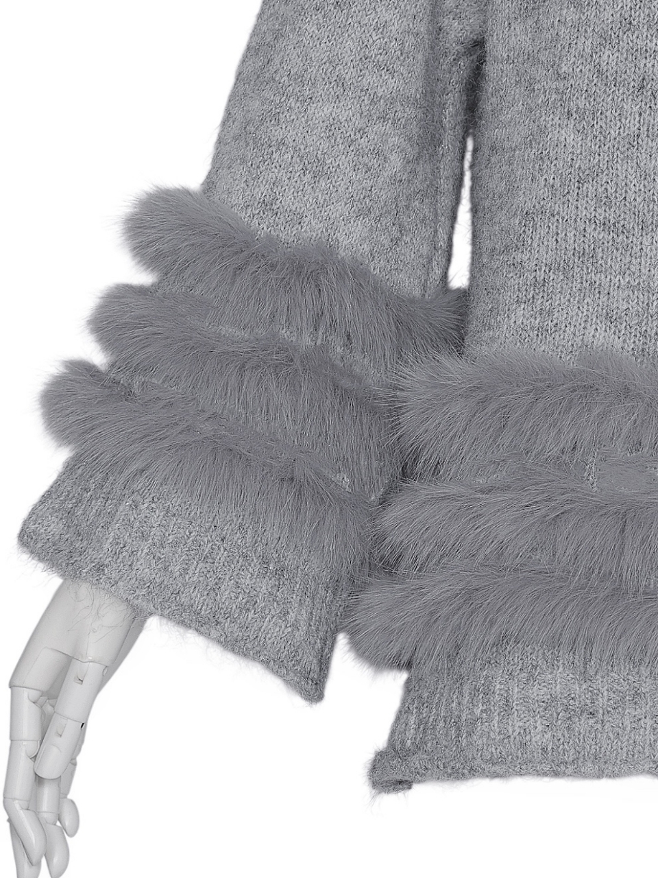 ティアードファーラメニットGRAY スタイリングイメージ5