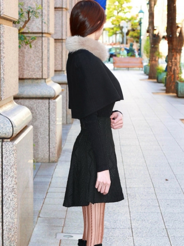 2WAYファーケープニットセットアップBLACK 商品イメージ3