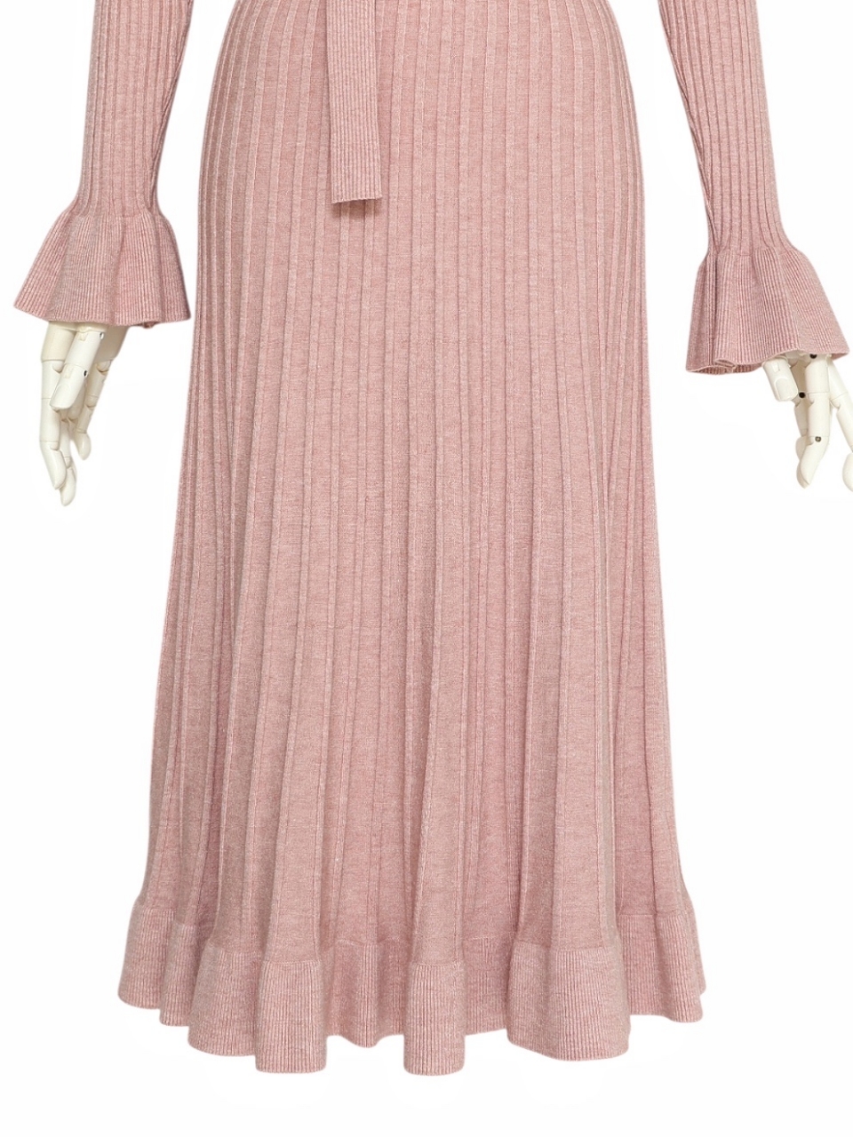 ジュエルリボンフリルワンピースPINKBEIGE スタイリングイメージ8