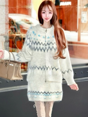 ノルディックウールニットセットアップIVORY