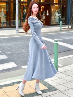 Chelsyオフショルニットワンピース