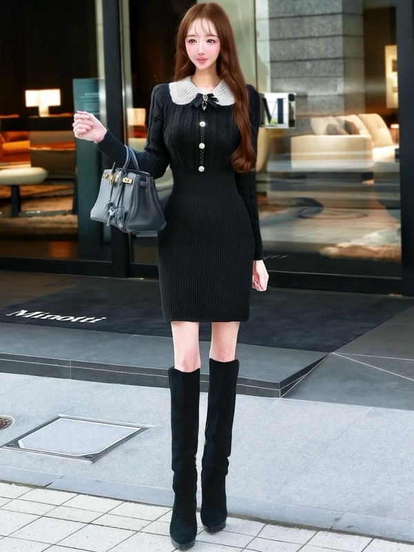 OliviaニットワンピースBLACK