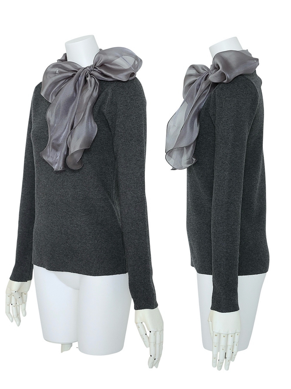 オーガンジーリボンニットGRAY スタイリングイメージ2