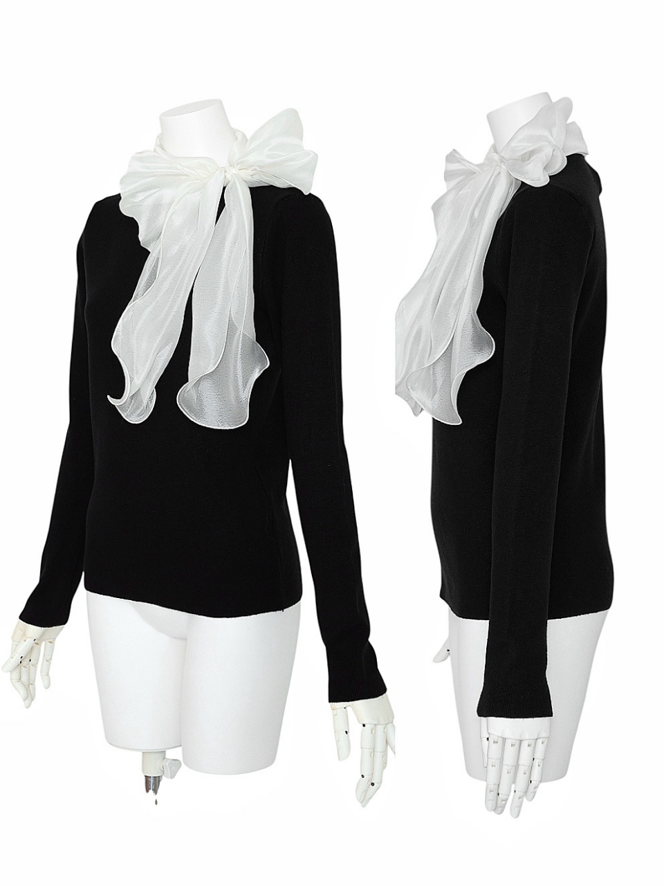 オーガンジーリボンニットBLACK スタイリングイメージ2