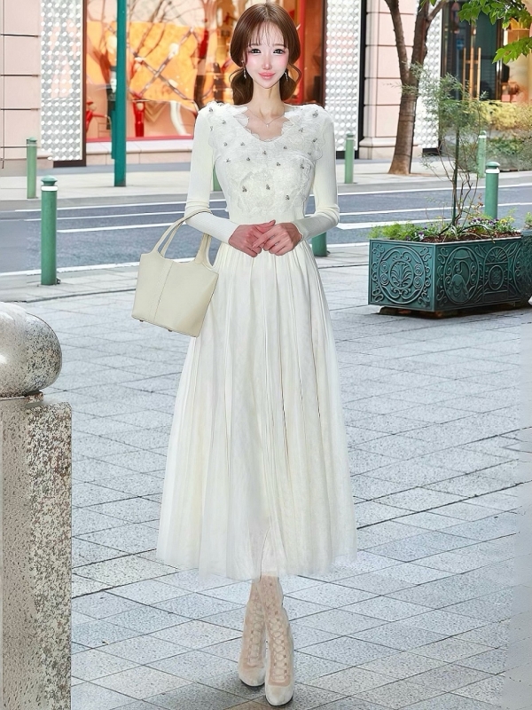 ビジューフラワーチュールレースニットIVORY 商品イメージ3