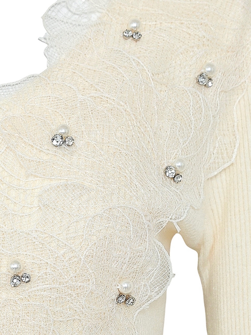 ビジューフラワーチュールレースニットIVORY スタイリングイメージ7