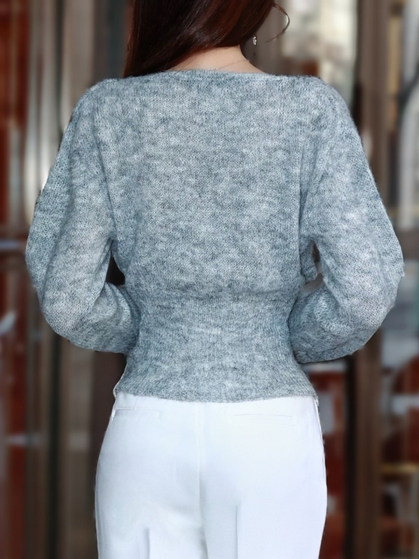 ボタニカルレースくびれカーディガンGRAY 商品イメージ4