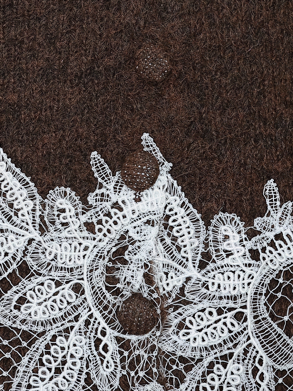 ボタニカルレースくびれカーディガンBROWN スタイリングイメージ6