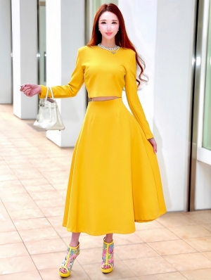 LUXEセリーヌセットアップMUSTARD