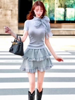 チェルシーフリルスウェットスカートGRAY