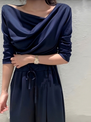 ドレープセットアップトップスNAVY