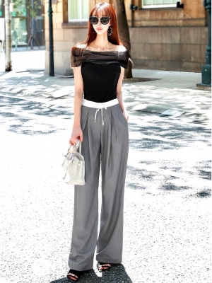 ドロストWウエストイージースラックスGRAY