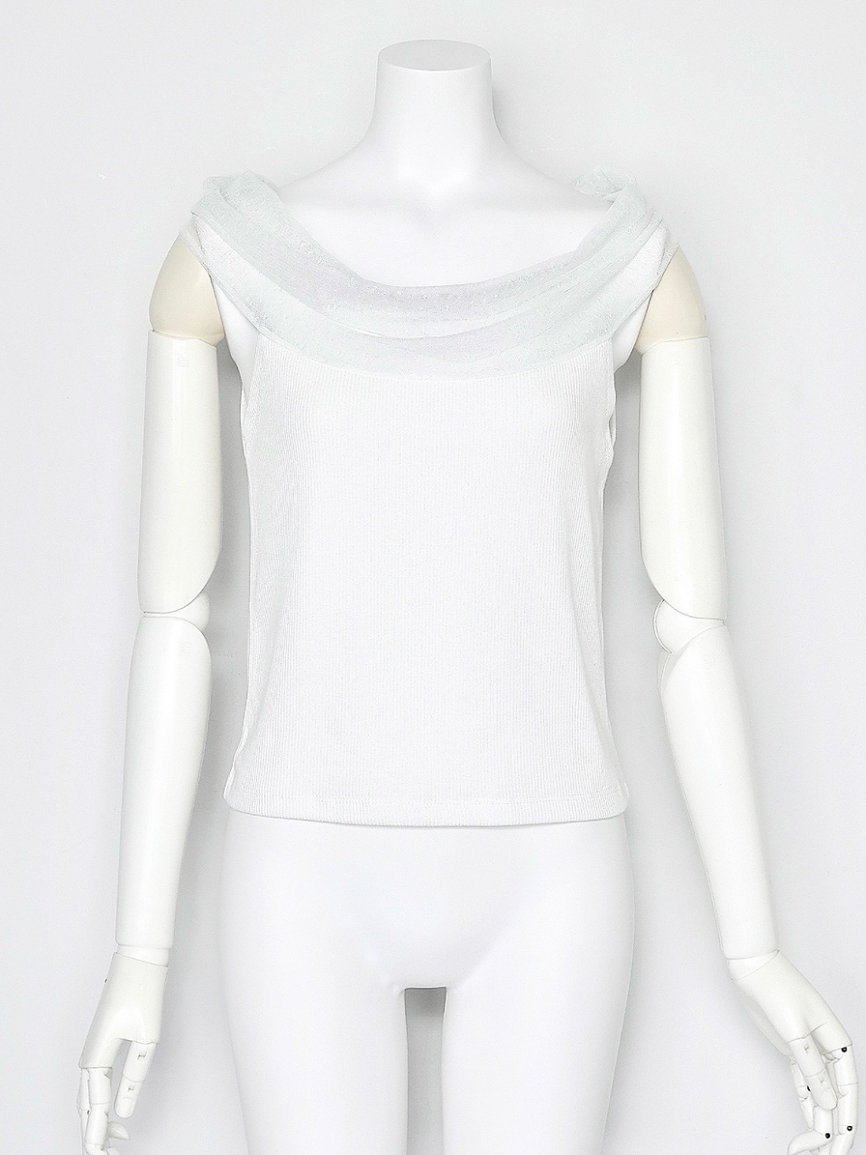 ドットチュール2wayトップスWHITE スタイリングイメージ2