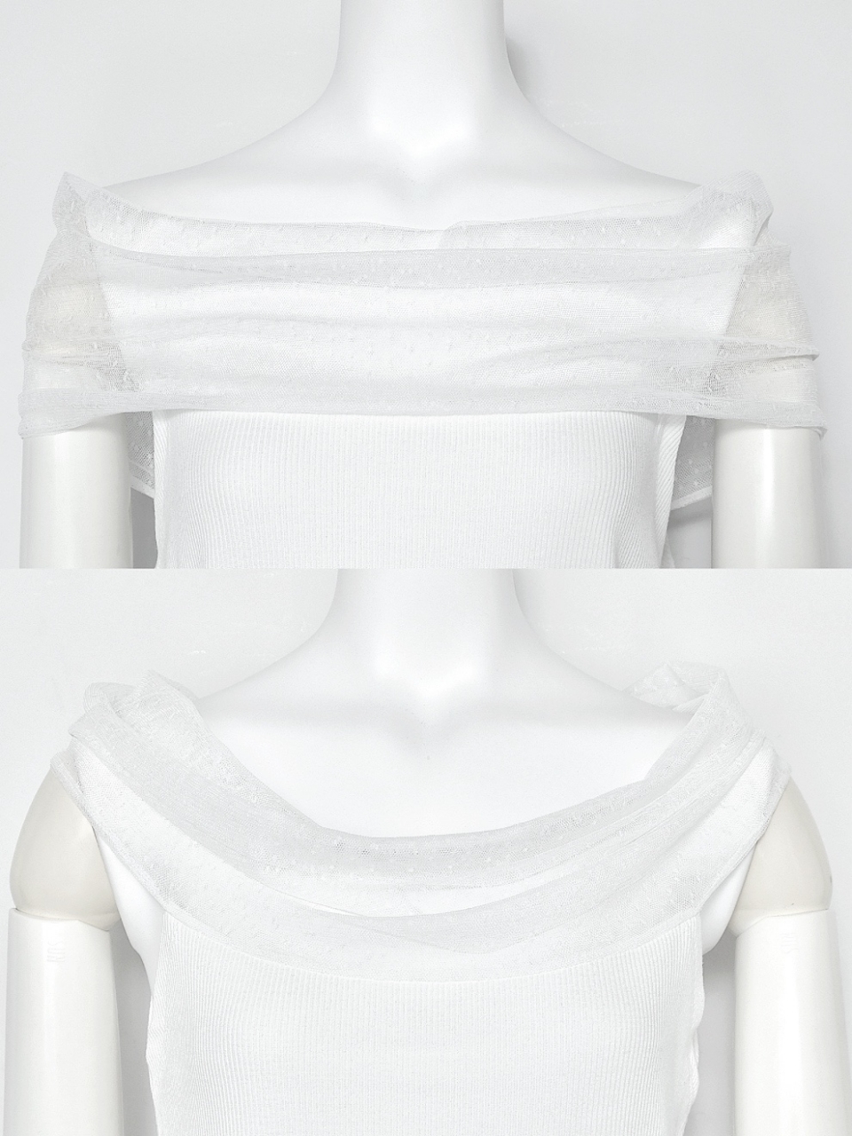 ドットチュール2wayトップスWHITE スタイリングイメージ6