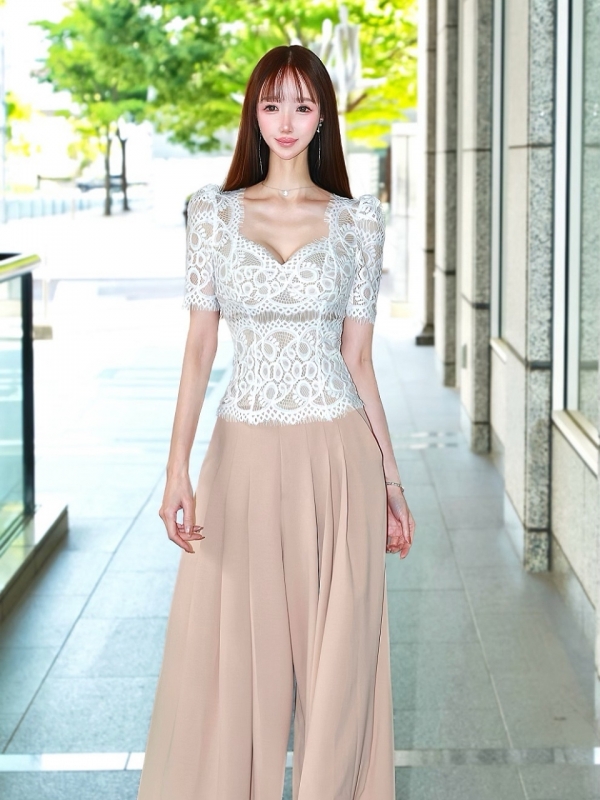 LUXE美フォムルレースブラウス(内蔵カップ付)WHITE 商品イメージ2