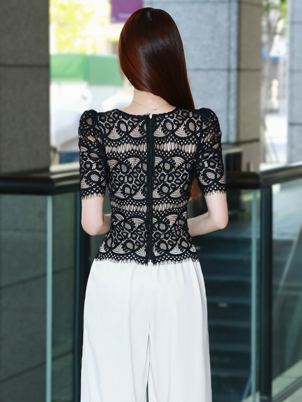 LUXE美フォムルレースブラウス(内蔵カップ付)BLACK 商品イメージ4