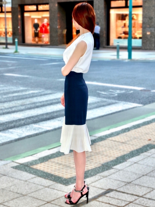 切替プリーツフリルスカートNAVY 商品イメージ3