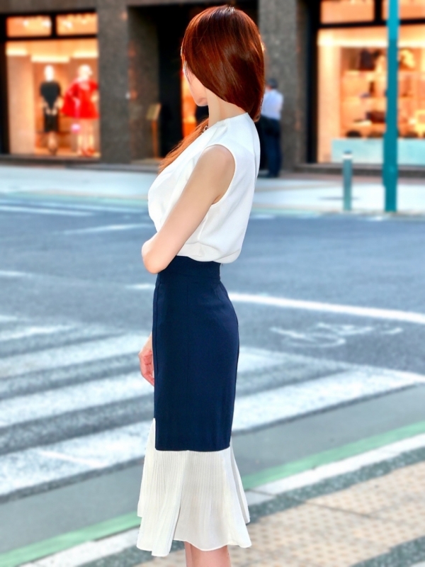 切替プリーツフリルスカートNAVY 商品イメージ4