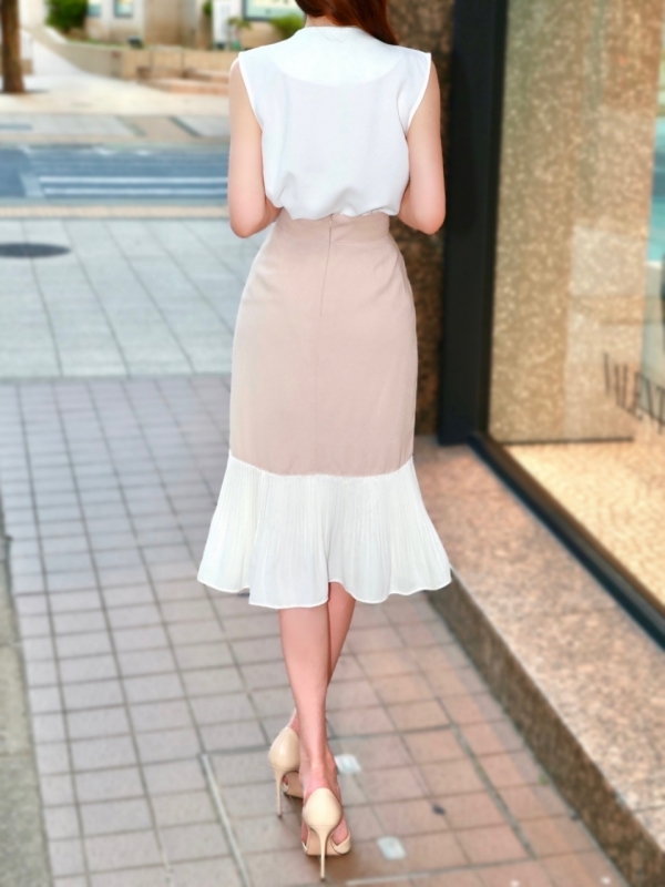 切替プリーツフリルスカートBEIGE 商品イメージ6