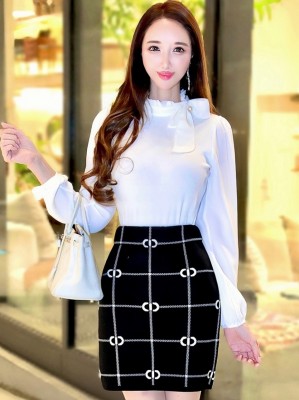 HAPPYBAG単品販売☆ご令嬢リボントップスWHITE