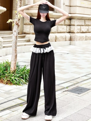 フリルパンツセットアップBLACK