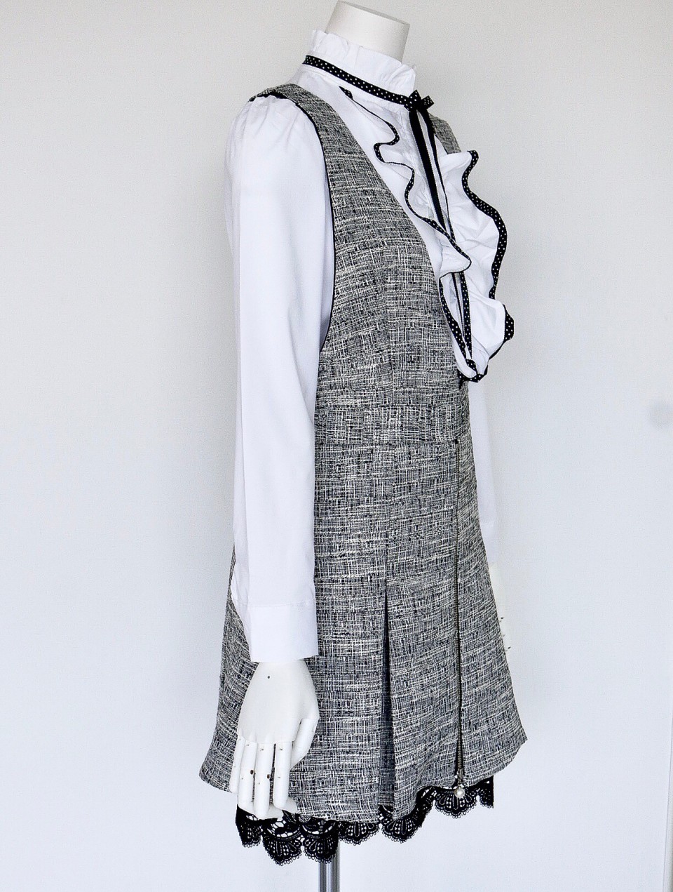 ツイードパールジッパーワンピース Miimi Official Online Store