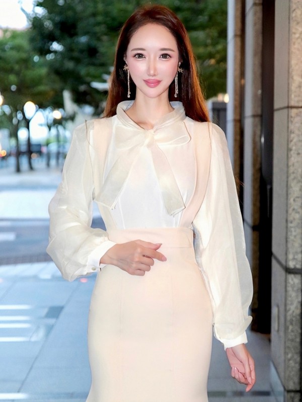 Luxe曲線美サスペンダーロングドレスIVORY 商品イメージ4