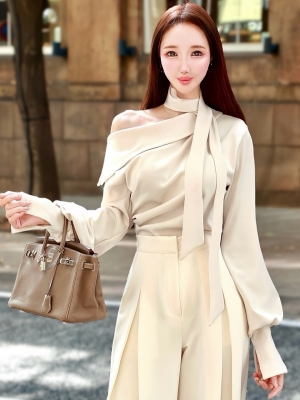 ワンショルボウタイトップスIVORY