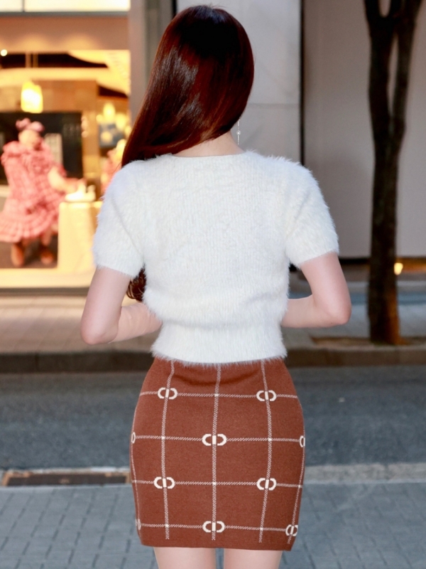 マーレニットミニスカートBROWN 商品イメージ6