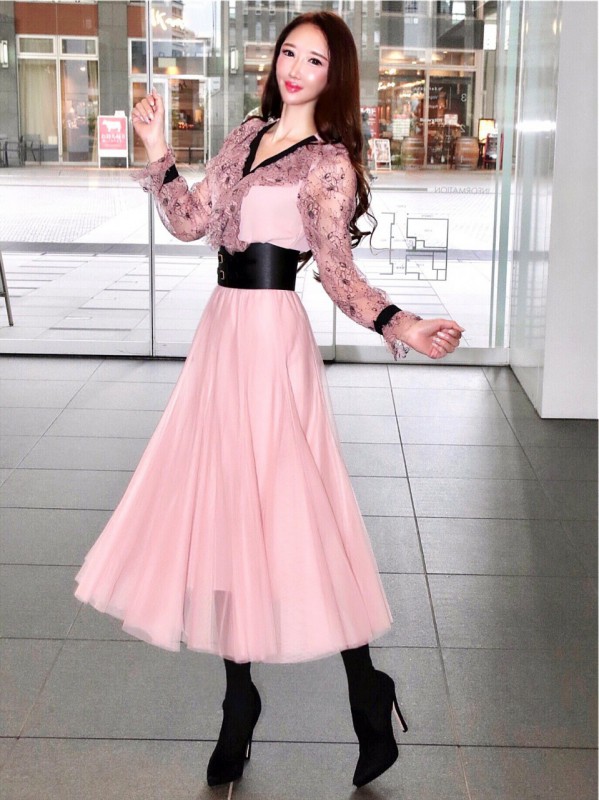リッチチュールロングスカートpink Miimi Official Online Store リッチチュールロングスカートpink Miimi Official Online Store