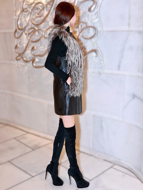 Real Fox Fur 本革2WAYジレワンピSILVER 商品イメージ4