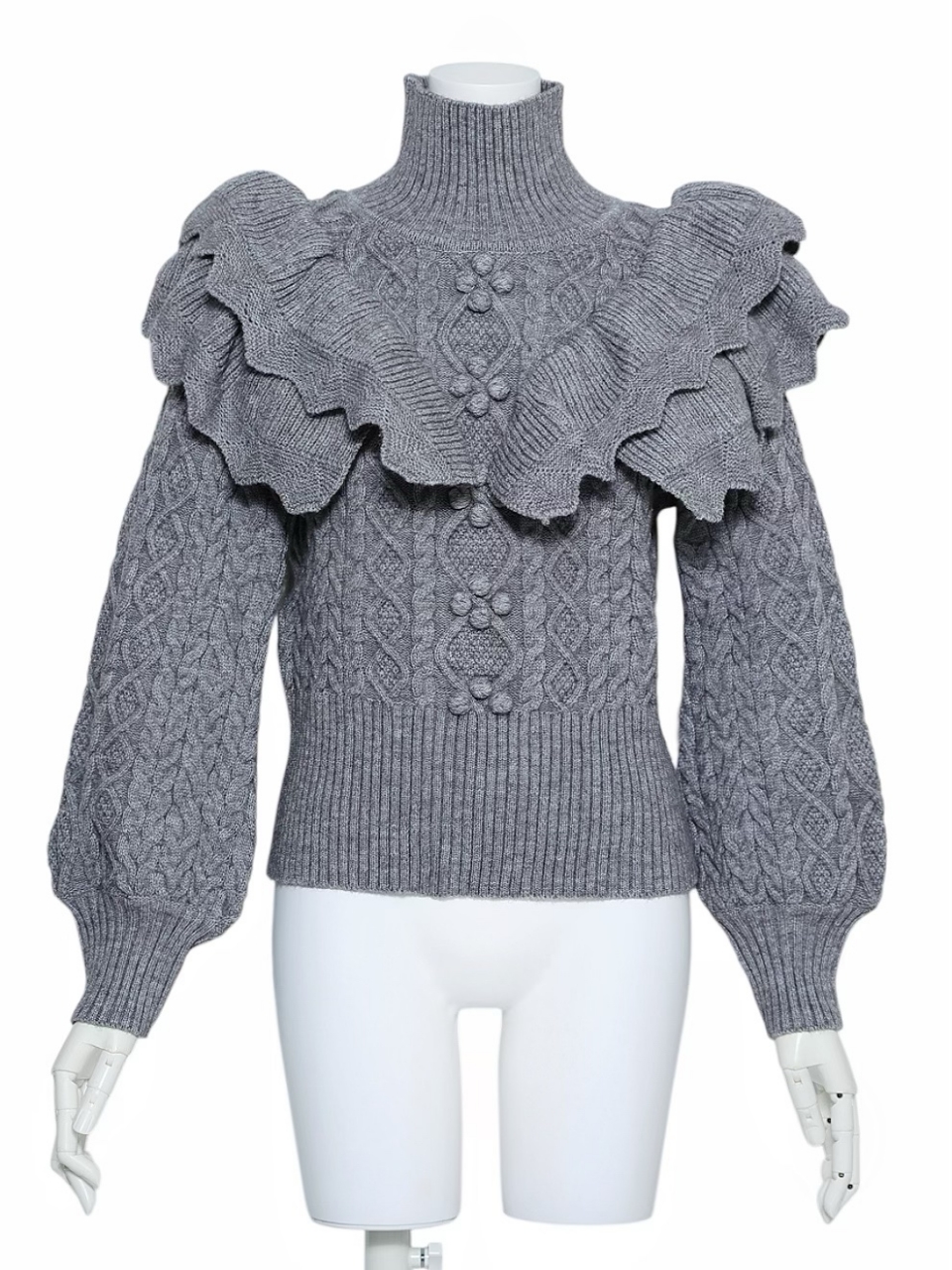 ロイヤルラッフルアランニット スタイリングイメージ1