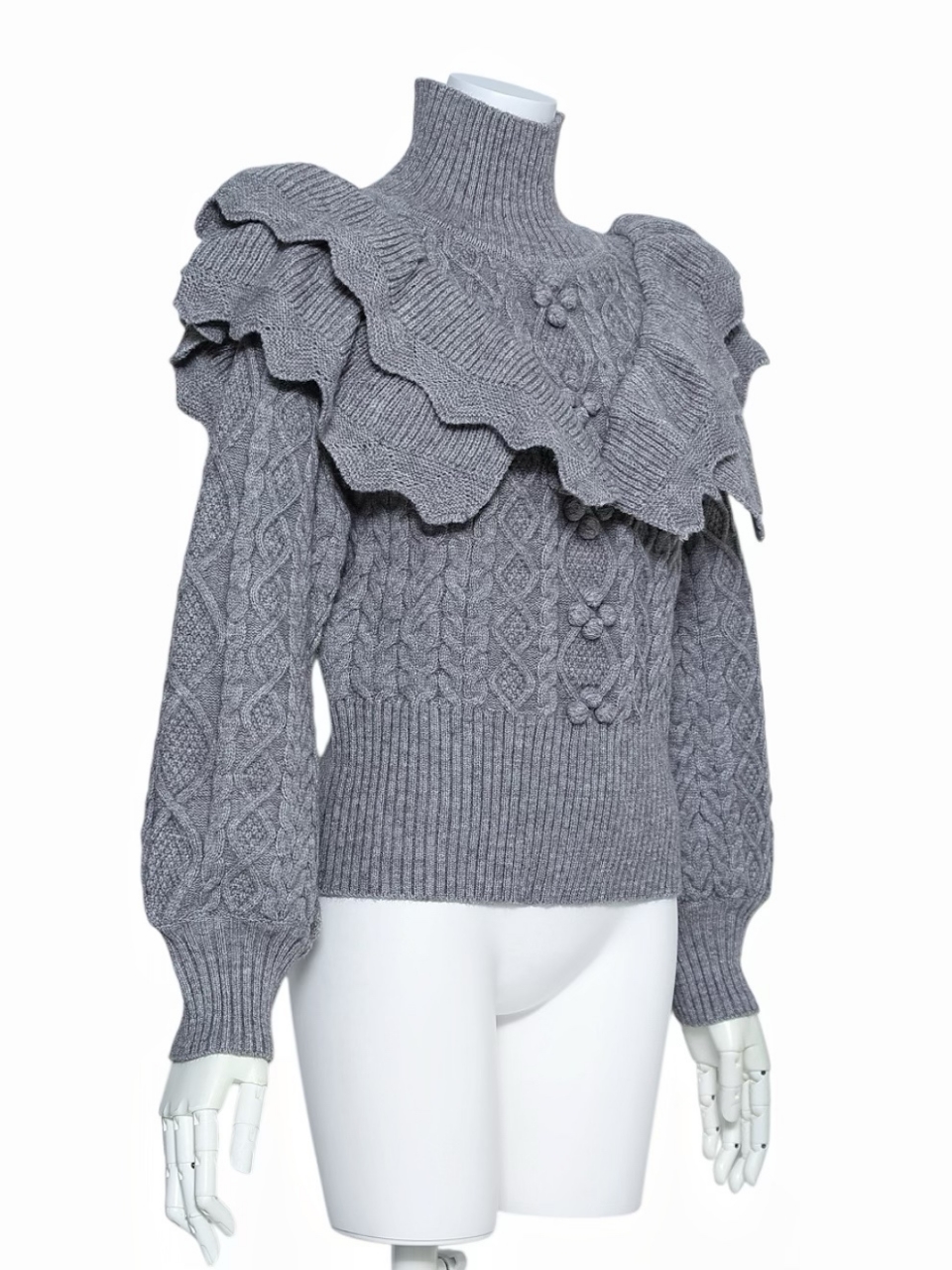 ロイヤルラッフルアランニット スタイリングイメージ2