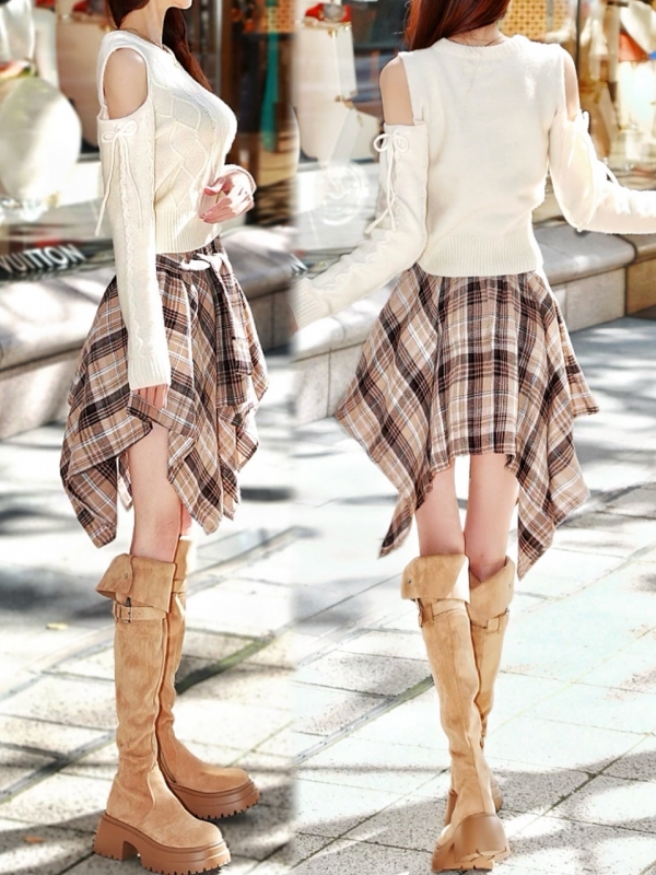 リボンカットケーブルWOOLニットIVORY 商品イメージ6