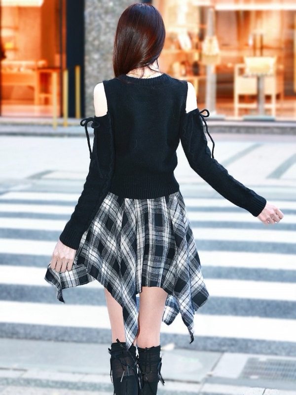 リボンカットケーブルWOOLニットBLACK 商品イメージ4