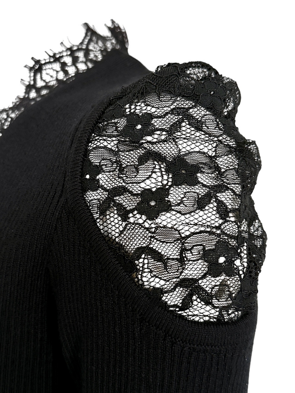 クチュールレースリブニットワンピースBLACK スタイリングイメージ7