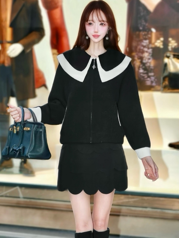 バイカラークロエブルゾンBLACK 商品イメージ1