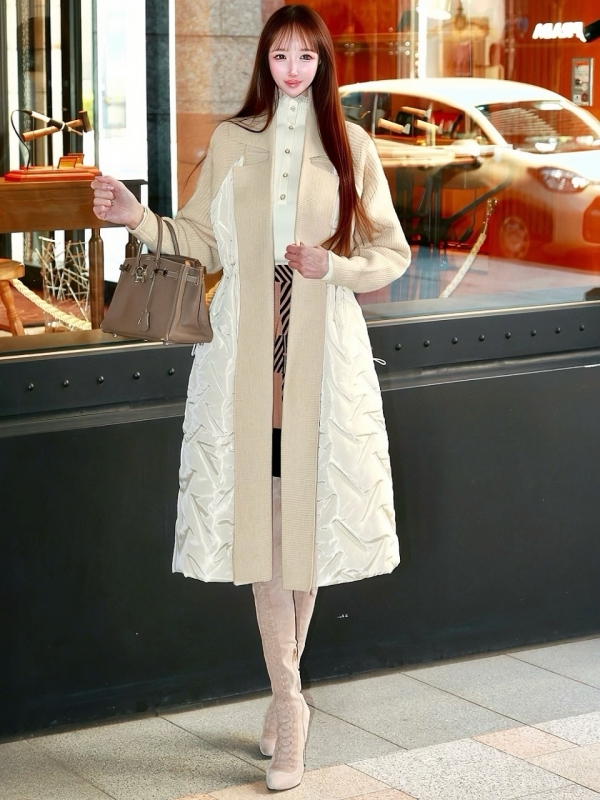 キルティングダウンニットコートCREAM 商品イメージ1