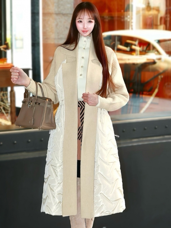 キルティングダウンニットコートCREAM 商品イメージ2