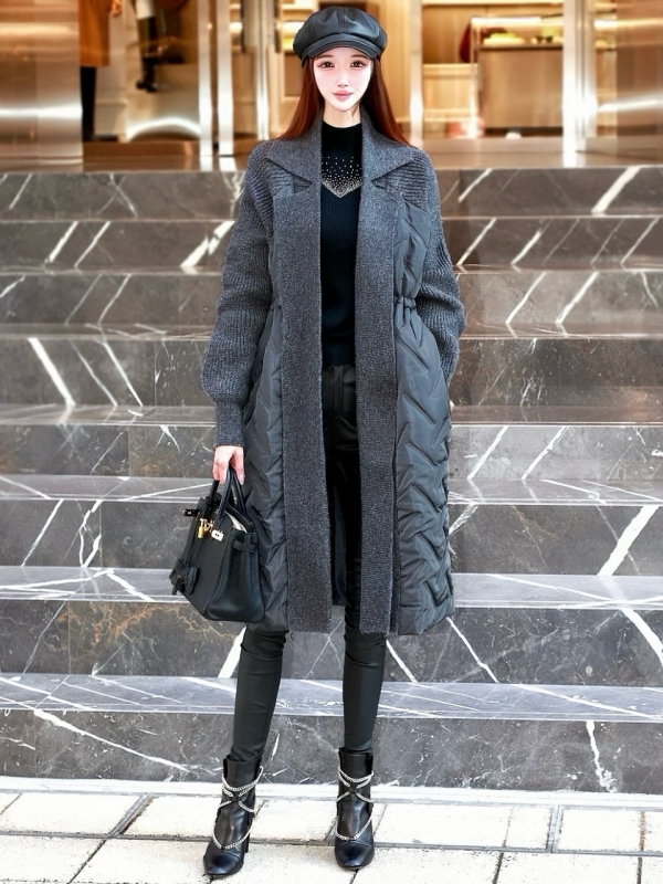 キルティングダウンニットコートGRAY 商品イメージ2