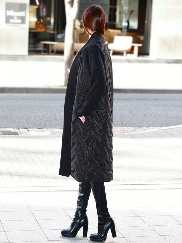 キルティングダウンニットコートBLACK 商品イメージ3